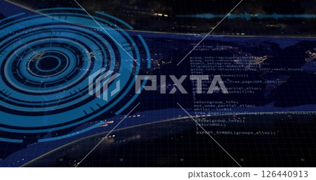 Image of digital data processing over black background 126440913