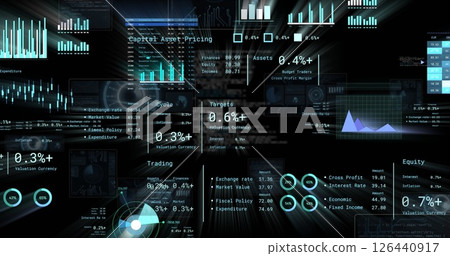 Image of digital data processing over black background 126440917