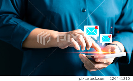 Electronic invitation was sent via email, delivering the message swiftly through cyberspace as digital letter for marketing campaign. email, invitation, mail, electronic mail, cyberspace, electronic. 126441210