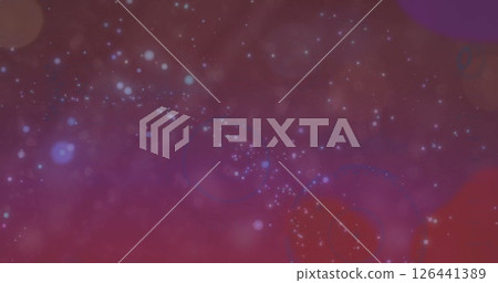 Image of light spots and shapes on purple background Image of light spots and shapes on purple background 126441389