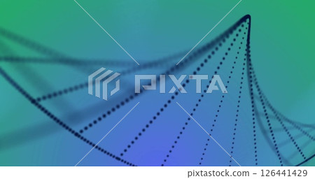 Image of dna strand on blue and green background 126441429