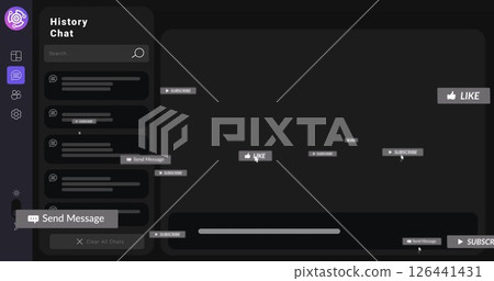 Image of media icons over ai chat 126441431