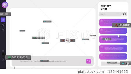 Image of media icons over ai chat 126441435