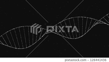 Image of dna strand on black background 126441436