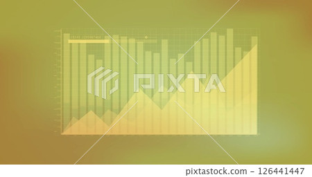 Image of financial data processing over yellow background Image of financial data processing over yellow background 126441447