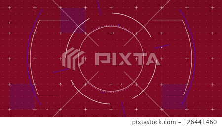 Image of scope scanning on red background 126441460