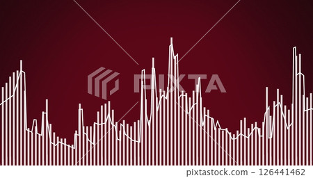 Image of diagrams moving on red background 126441462