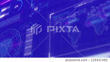 Image of digital data processing over blue background Image of digital data processing over blue background 126441489