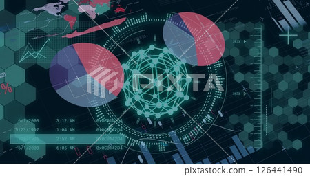 Image of digital data processing over statistics Image of digital data processing over statistics 126441490
