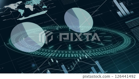 Image of digital data processing over statistics 126441492