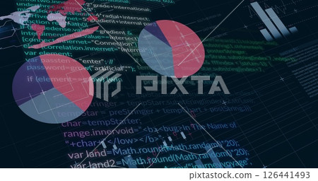 Image of digital data processing over statistics Image of digital data processing over statistics 126441493