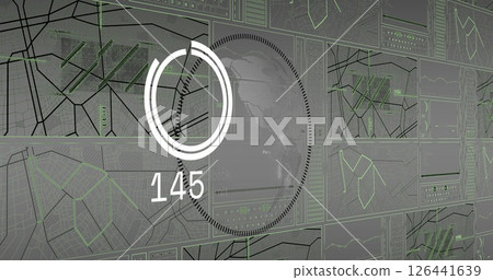 Image of scope scanning and data processing over grey background 126441639
