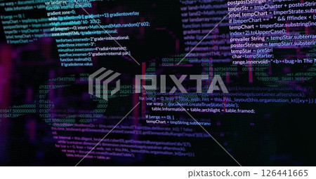 Image of digital data processing over black background 126441665