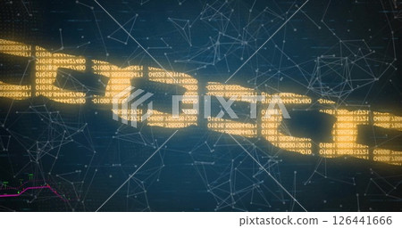 Image of chain of data processing over shapes 126441666