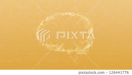 Image of spinning brain on orange background Image of spinning brain on orange background 126441776