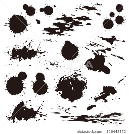 Splash dripping ink splash decoration set 126442152