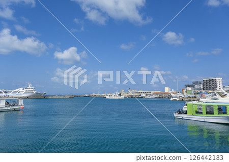 A remote island passenger ship terminal where passenger ships bound for the Yaeyama Islands arrive and depart A remote island passenger ship terminal where passenger ships bound for the Yaeyama Islands arrive and depart 126442183
