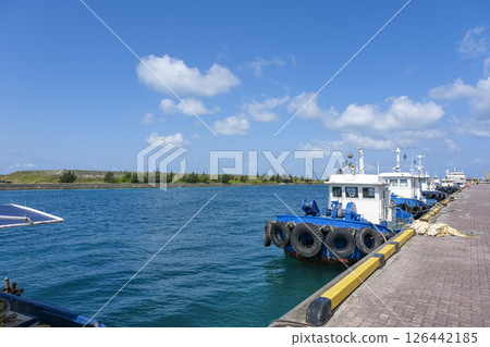 View of the Yashima artificial islands from the quay of Ishigaki Port View of the Yashima artificial islands from the quay of Ishigaki Port 126442185