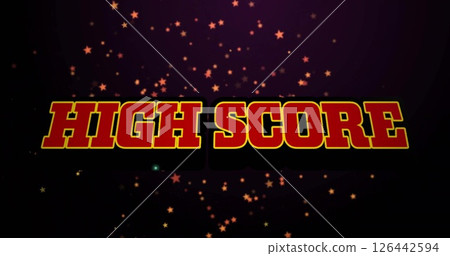 Image of high score text over falling stars 126442594