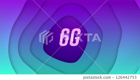 Image of 6g over shapes on blue background 126442753