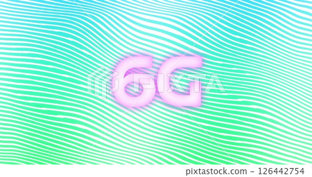 Image of 6g over shapes on blue background Image of 6g over shapes on blue background 126442754