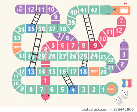 Frame of board game ,Funny frame,snake games,Vector illustrations. 126442906