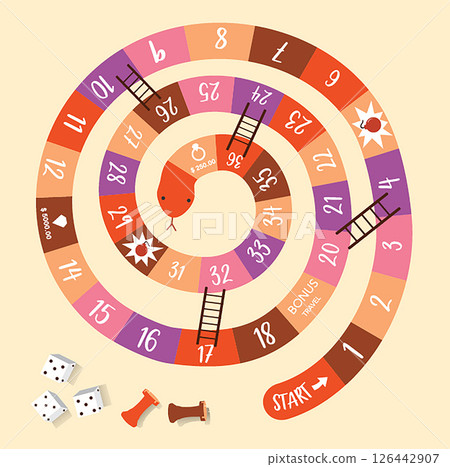 Frame of board game ,Funny frame,snake games,Vector illustrations. 126442907