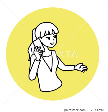 一位女士微笑著說話的插圖 126442908