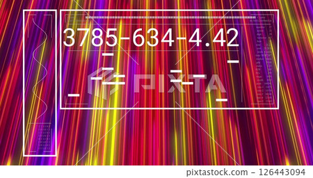 Image of digital data processing over light trails 126443094