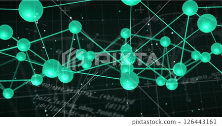 Image of network of connections over data processing 126443161