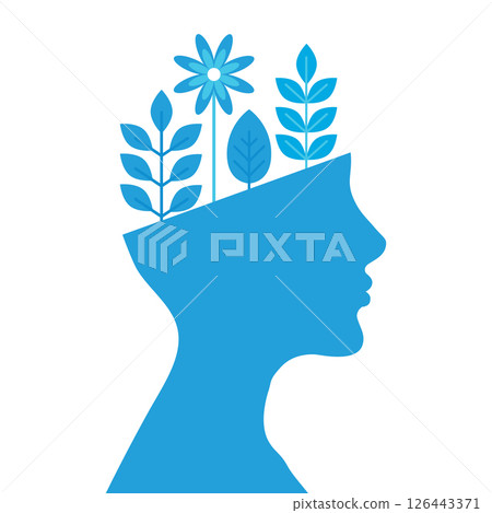 mental health concept human with blooming brain vector illustration mental health concept human with blooming brain vector illustration 126443371