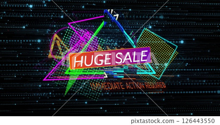 Image of huge sale text over neon vibrant pattern background Image of huge sale text over neon vibrant pattern background 126443550