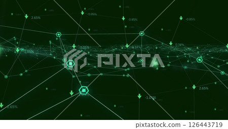 Image of data processing over network of connections Image of data processing over network of connections 126443719