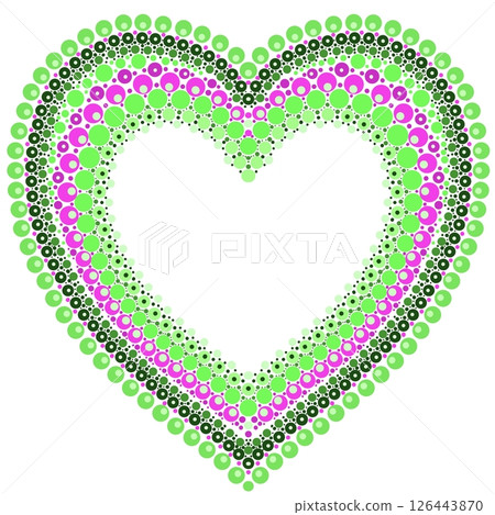Heart made of colorful dots in mandala style. Heart made of colorful dots in mandala style. 126443870