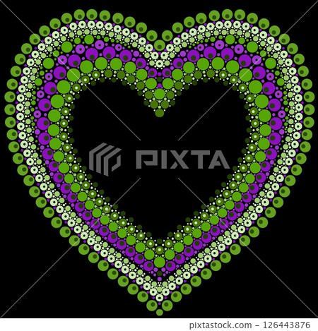 Heart made of colorful dots in mandala style. 126443876