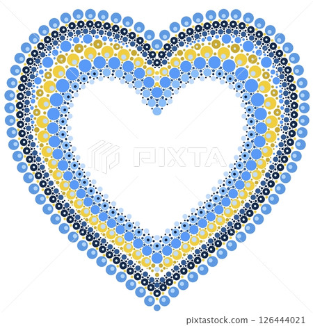 Heart made of colorful dots in mandala style. Heart made of colorful dots in mandala style. 126444021