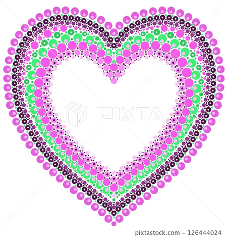 Heart made of colorful dots in mandala style. 126444024