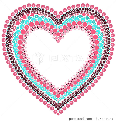 Heart made of colorful dots in mandala style. 126444025