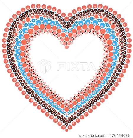 Heart made of colorful dots in mandala style. 126444026