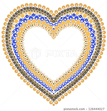 Heart made of colorful dots in mandala style. 126444027