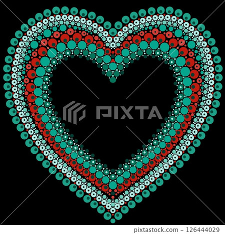 Heart made of colorful dots in mandala style. 126444029