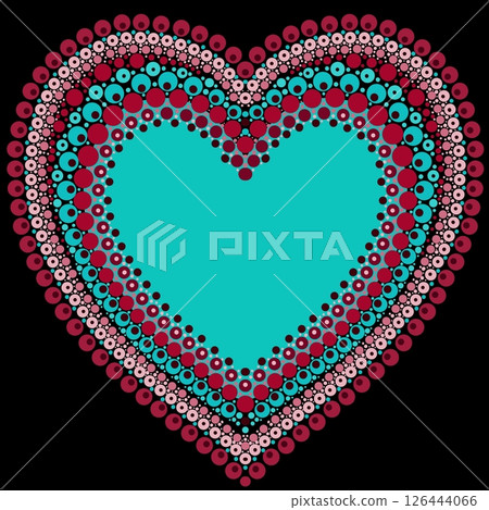 Heart made of colorful dots in mandala style. Heart made of colorful dots in mandala style. 126444066