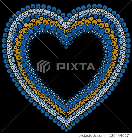 Heart made of colorful dots in mandala style. Heart made of colorful dots in mandala style. 126444067