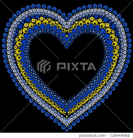 Heart made of colorful dots in mandala style. Heart made of colorful dots in mandala style. 126444068