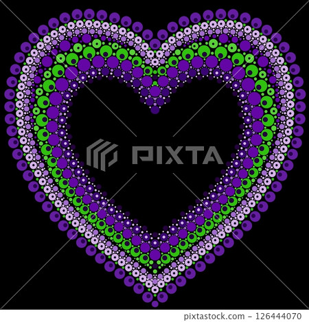 Heart made of colorful dots in mandala style. Heart made of colorful dots in mandala style. 126444070