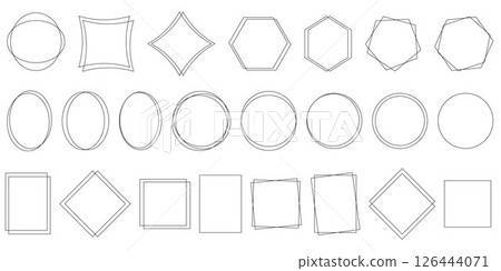Set of simple geometric frames of different shapes 126444071