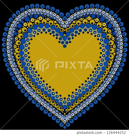 Heart made of colorful dots in mandala style. 126444252