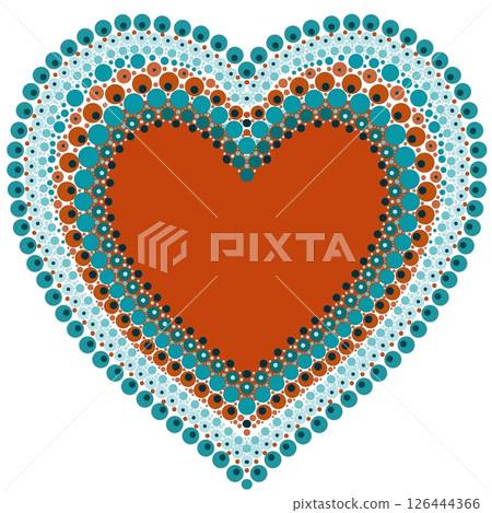 Heart made of colorful dots in mandala style. Heart made of colorful dots in mandala style. 126444366