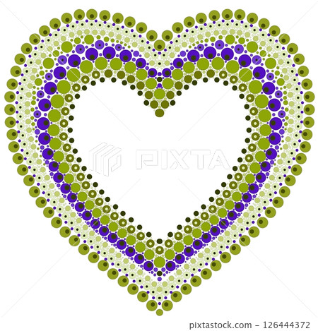 Heart made of colorful dots in mandala style. Heart made of colorful dots in mandala style. 126444372