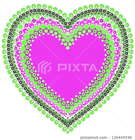 Heart made of colorful dots in mandala style. Heart made of colorful dots in mandala style. 126444590